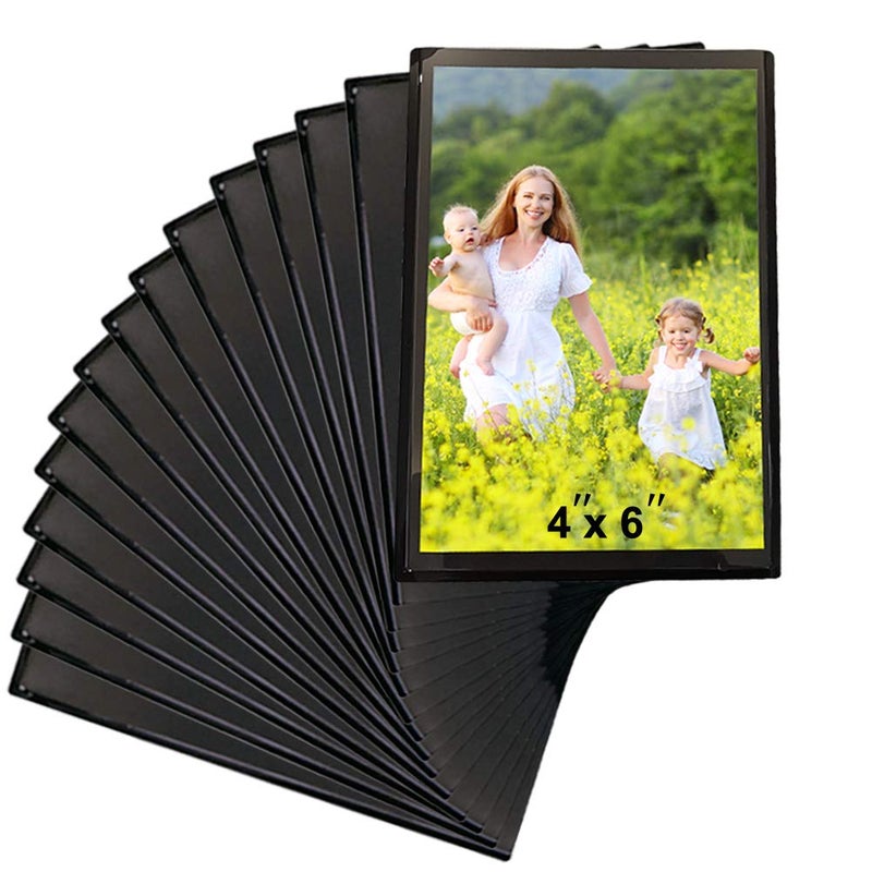 Sooyee 15 Pack Magnet Photo Frame Refrigerator 4X6,Magnetic Picture Holder, Magnetic Picture Frame Fridge(Black) - Image 1